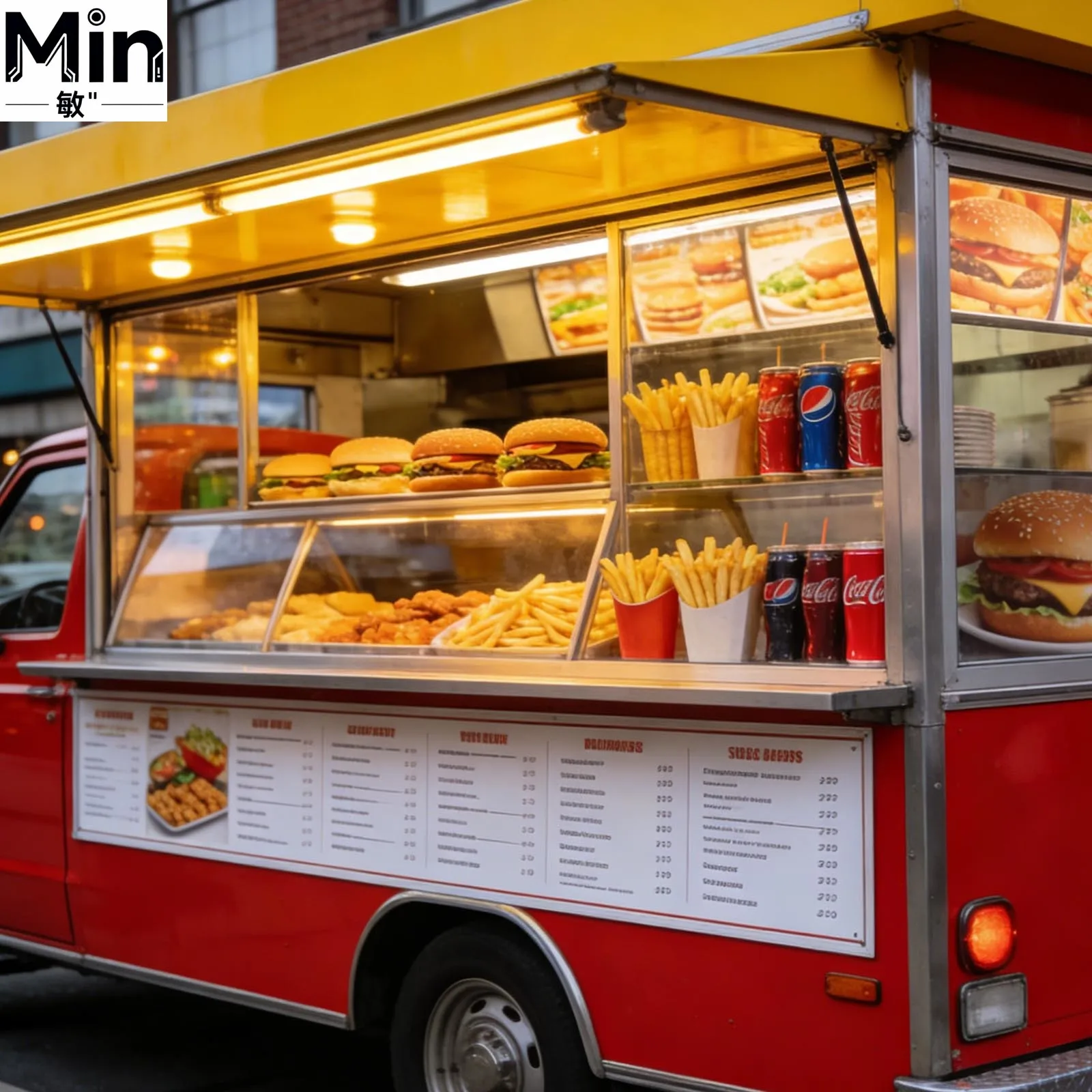 Mobile Street Food Truck Trailer with Full Stainless Steel Kitchen Equipment for Restaurant Coffee Barbecue Vending
