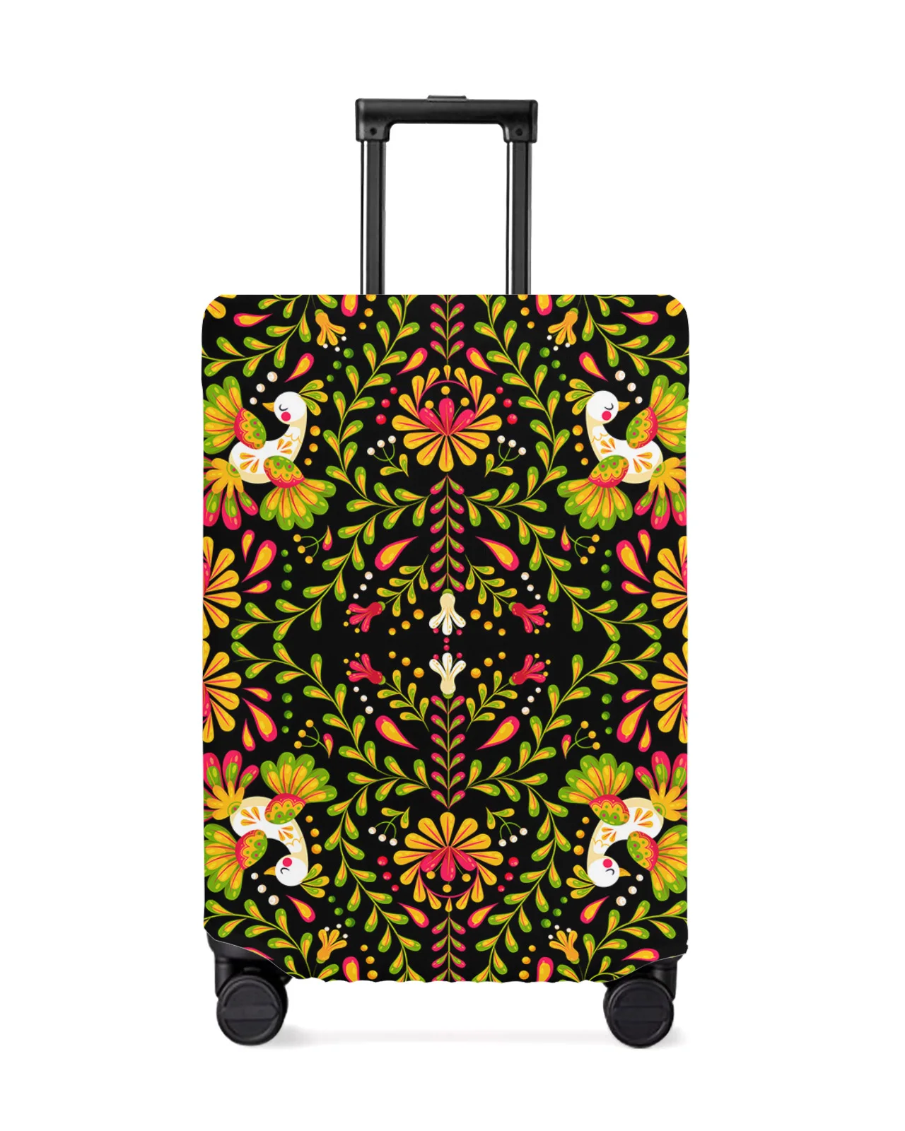 Mexico Geometric Abstract Flower Bird Luggage Cover Stretch Baggage Protector Dust Cover for 18-32 Inch Travel Suitcase Case