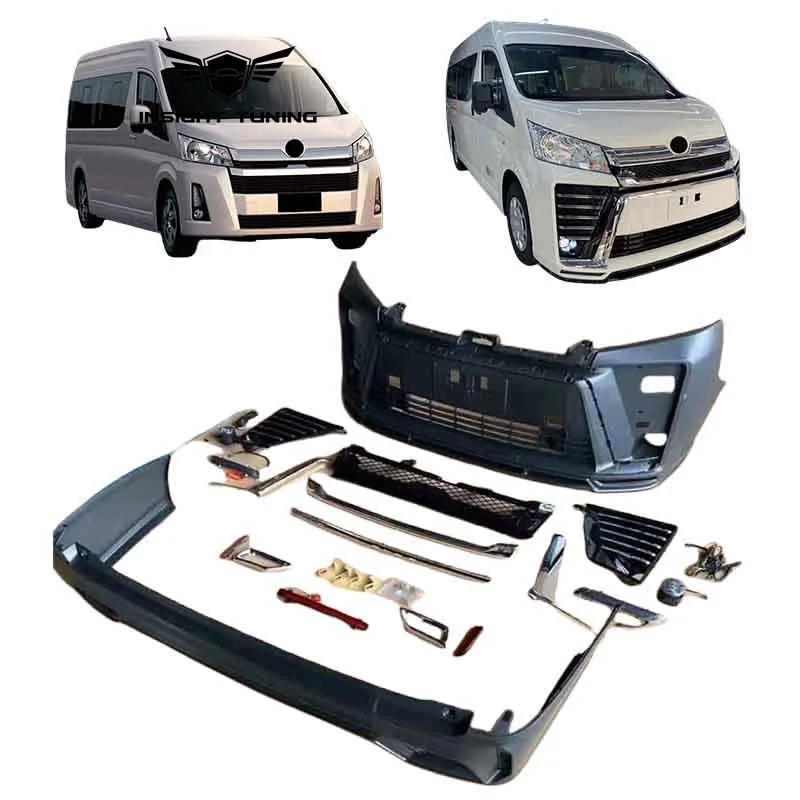 

Автомобильные бамперы с высокой посадкой Modellista Design Bodykit 2019-2023 для Toyota Hiace Body Kit