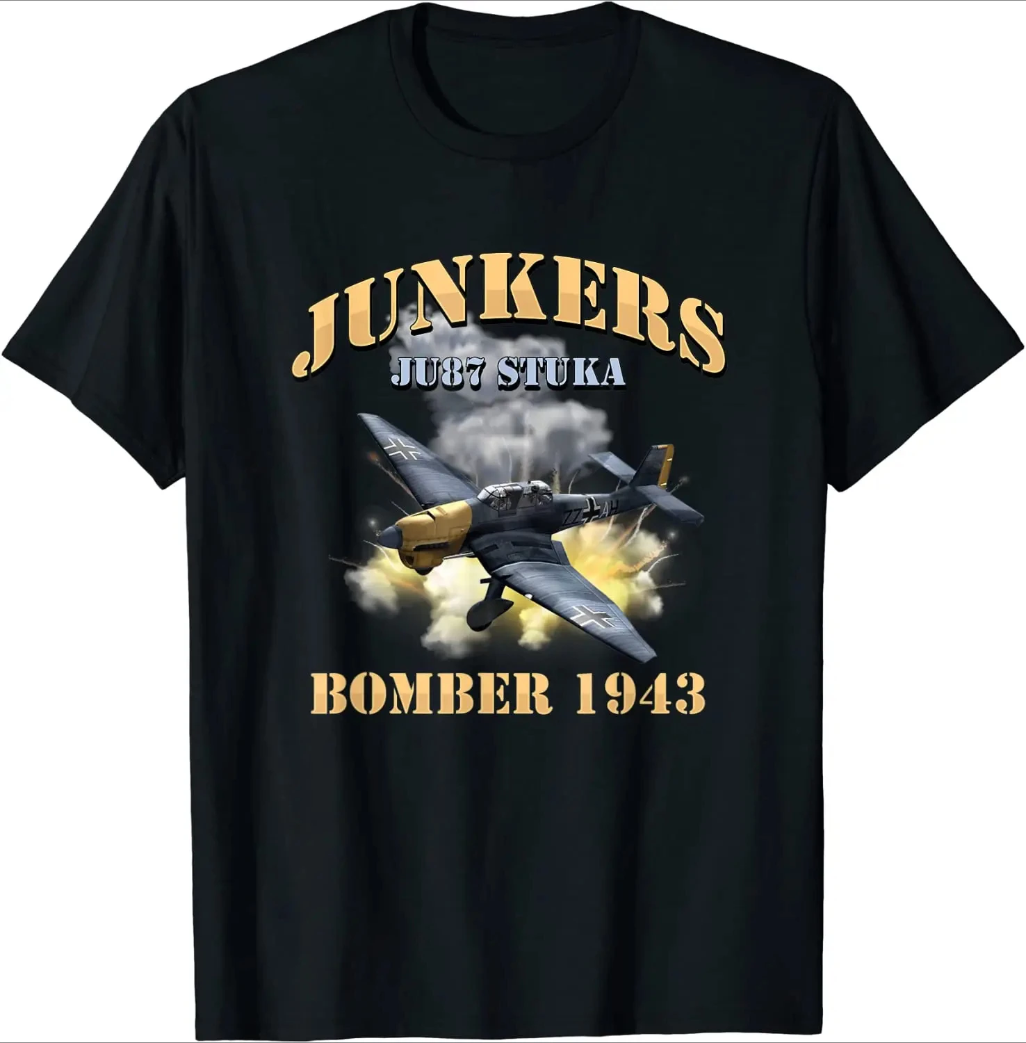 WW2 Aviation Gift Vintage German Ju-87 Stuka Dive-bomber T-Shirt 100% Cotton O-Neck Short Sleeve Summer Casual Mens T-shirt