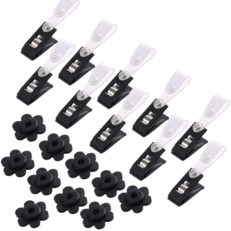 20PCS Garden Flag Rubber Stoppers Rubber Stoppers Anti-Wind Clips For Garden Flags Flag Stand-Holder-Pole Accessories