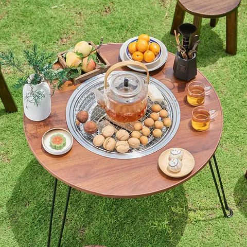야외 스토브, 차 만들기 테이블, 캠핑, 휴대용 무연 바베큐 스토브, 탄소 파이어 그릴, 실내 난방 스토브