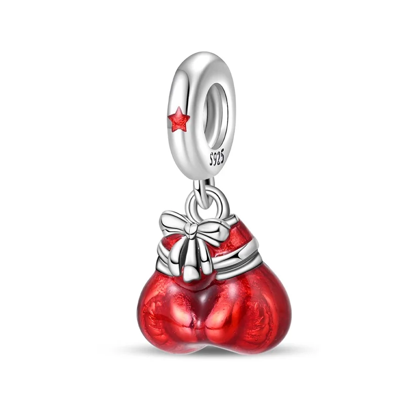925 Sterling Silver Sporty Fitness Tennis Golf Boxing Basketball Football Volleyball Charm Gem DIY Bracelet Sports Lover Jewelry view 4