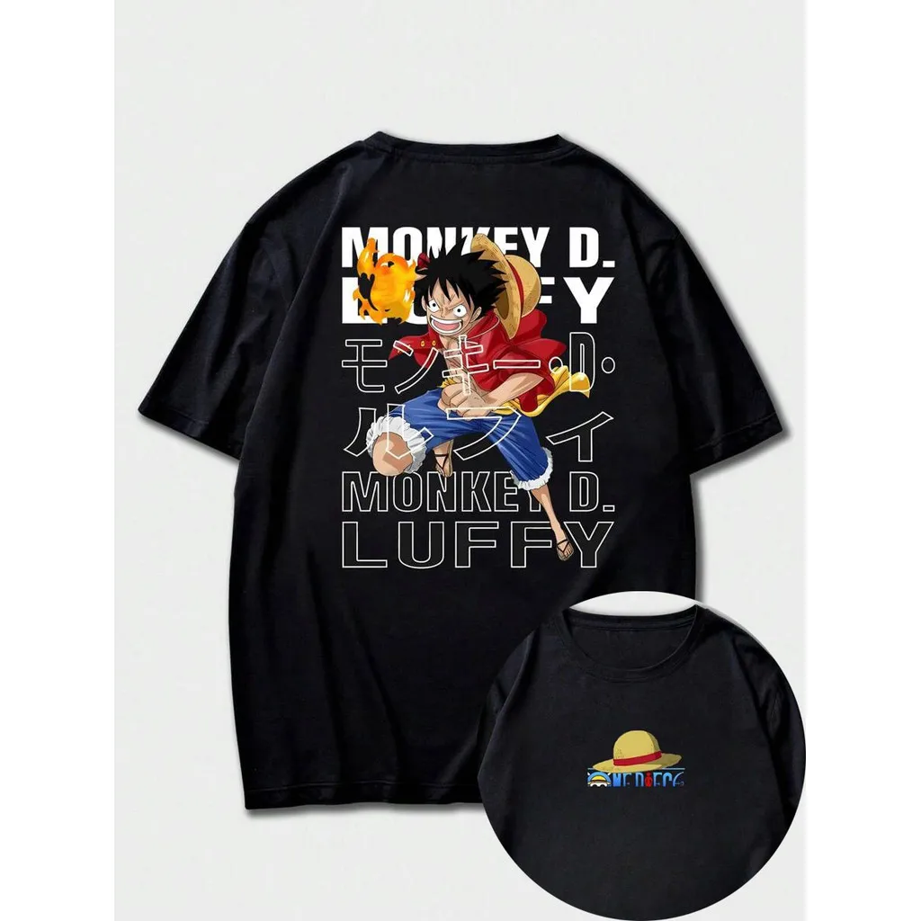 

Luffy Animation ONE PIECE Men Women Summer T-Shirt Harajuku Oversized Retro Short Sleeve Loose Casual Comfortable Y2k Top Cotton