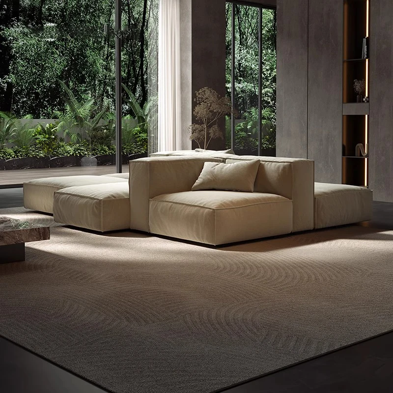 2025 new furniture horizontal hall double-sided fabric sofa, minimalist modern designer small apartment
