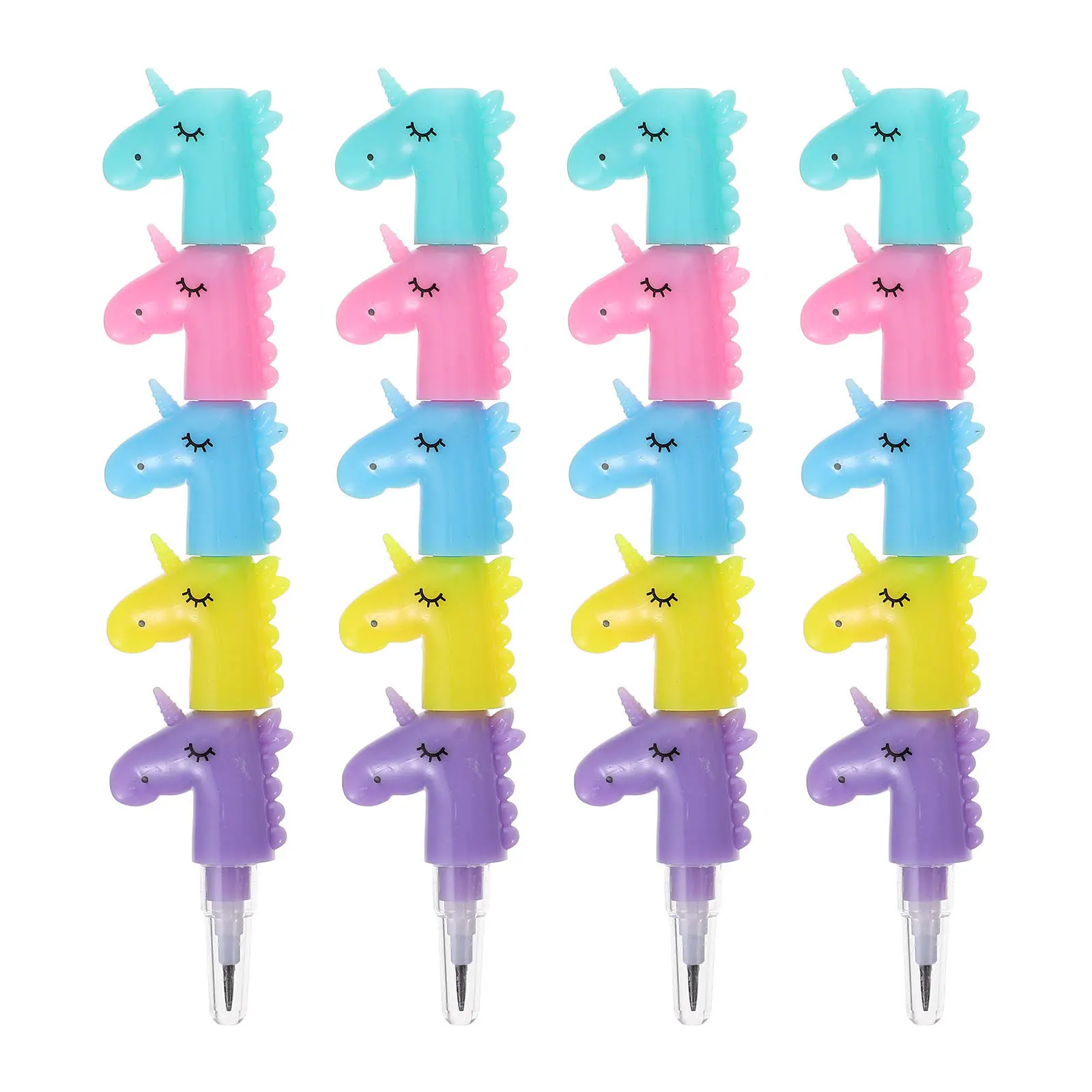 20 Pcs Cute Stackable Cartoon Pencils for Kids, Students, Office & School Supplies