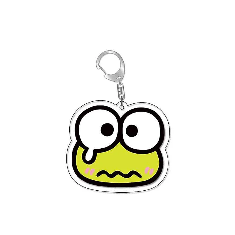 MINISO Sanrio Keroppi Cute Cartoon Frog Keychain Kawaii Keyring Bag Parts & Trendy Gift