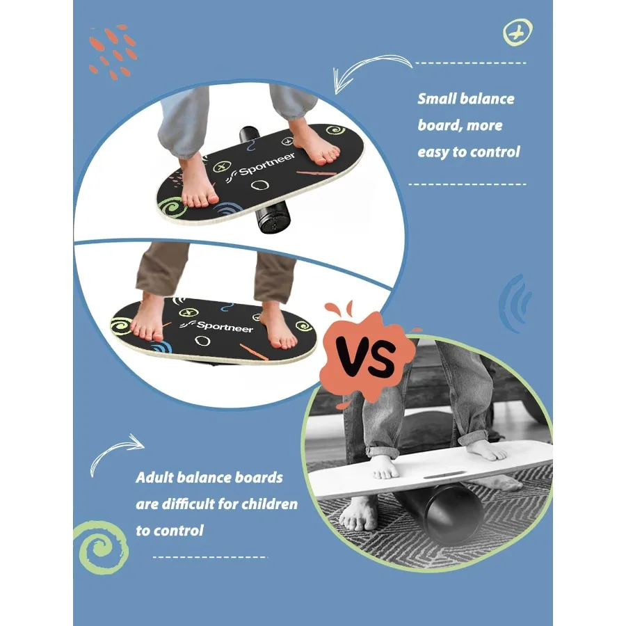 لوحة التوازن للأعمار من 3 إلى 612 عامًا: لوحة تمايل آمنة وقوية للاستخدام الداخلي والخارجي تعزز التنسيق والشارع الأساسي