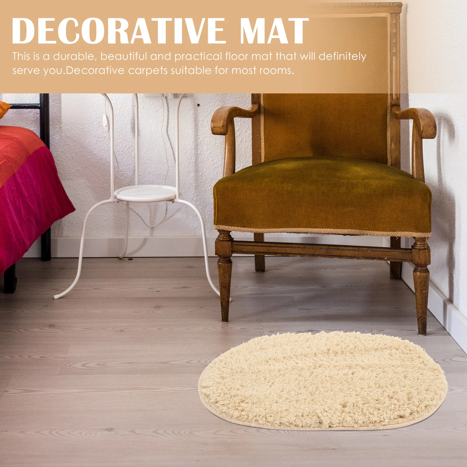 

Oval Anti-Slip Bathroom Rug Soft Wear-Resistant For Anti-Skid Ground Mat Bedroom Kitchen Entryway Home Decor Mat