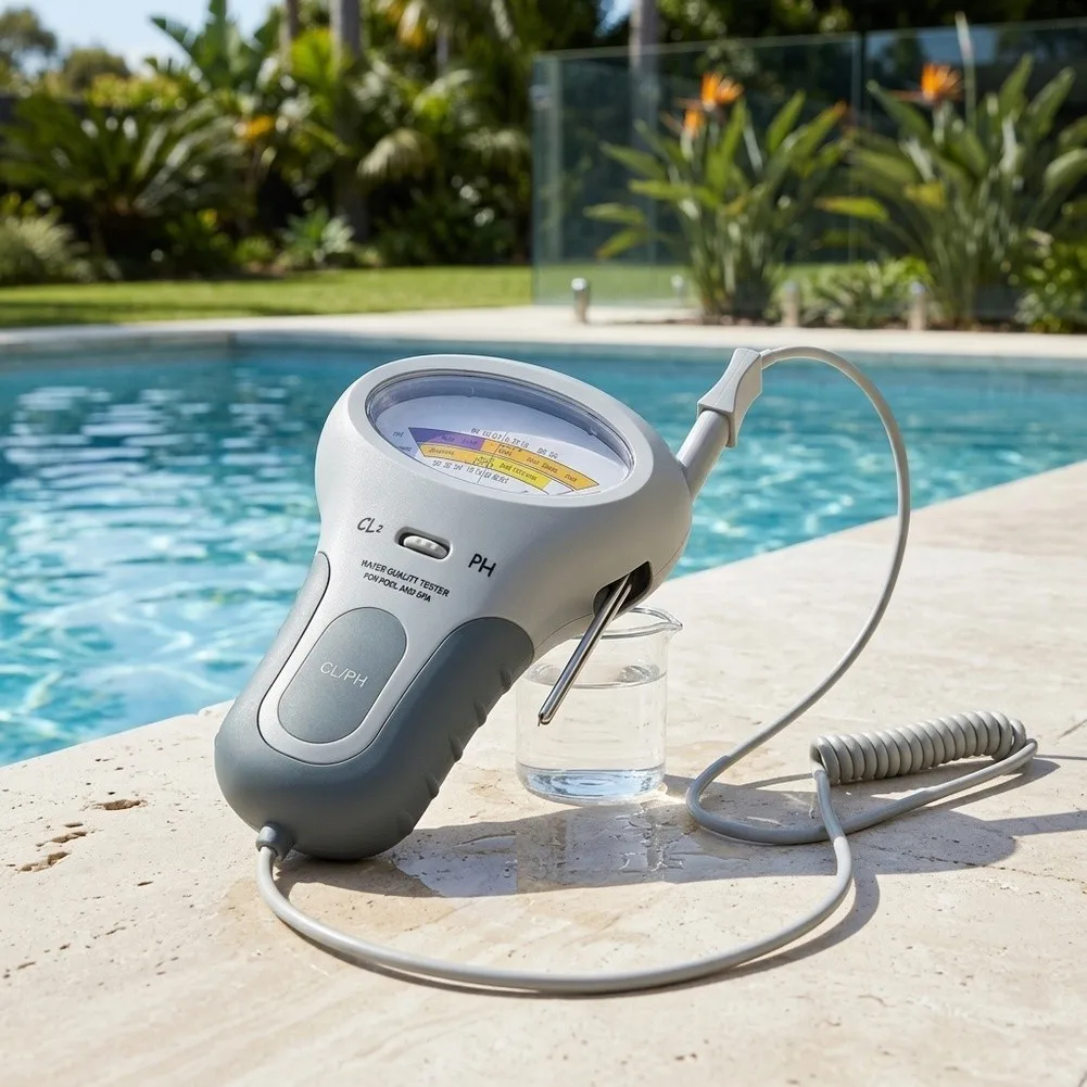 Swimming Pool Water Tester PC102 Supports Dual CL2 and pH Measurement with Convenient Size for Field Use and Home Applications