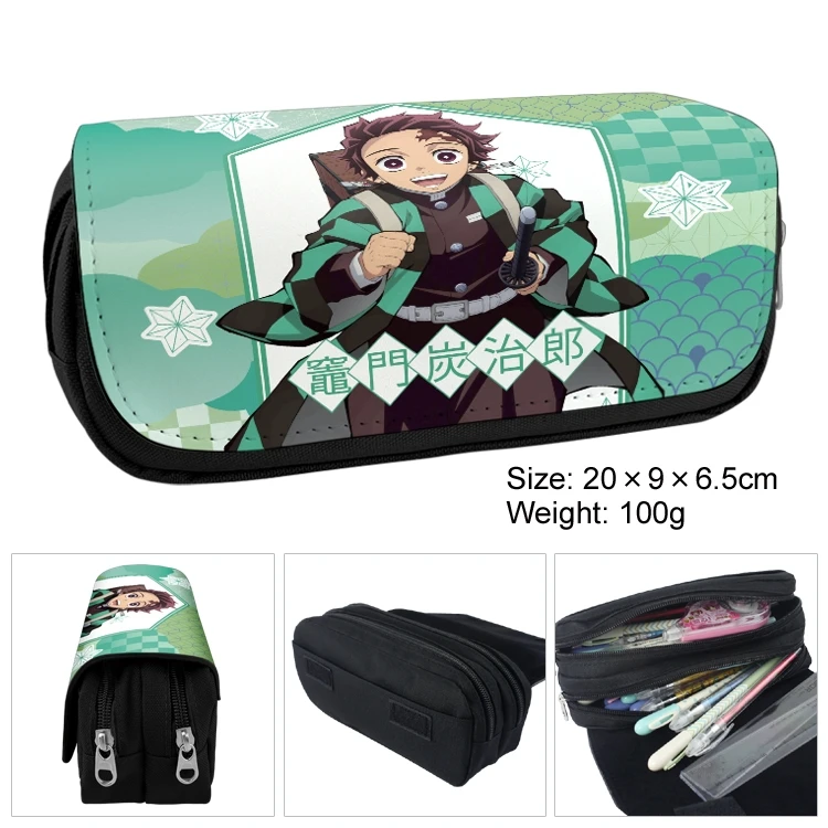 Anime Demon Slayer Cosplay High-capacity Pen Bag Double-deck School Supplies Cartoon Writing Case Pencil Box Xmas Birthday Gift