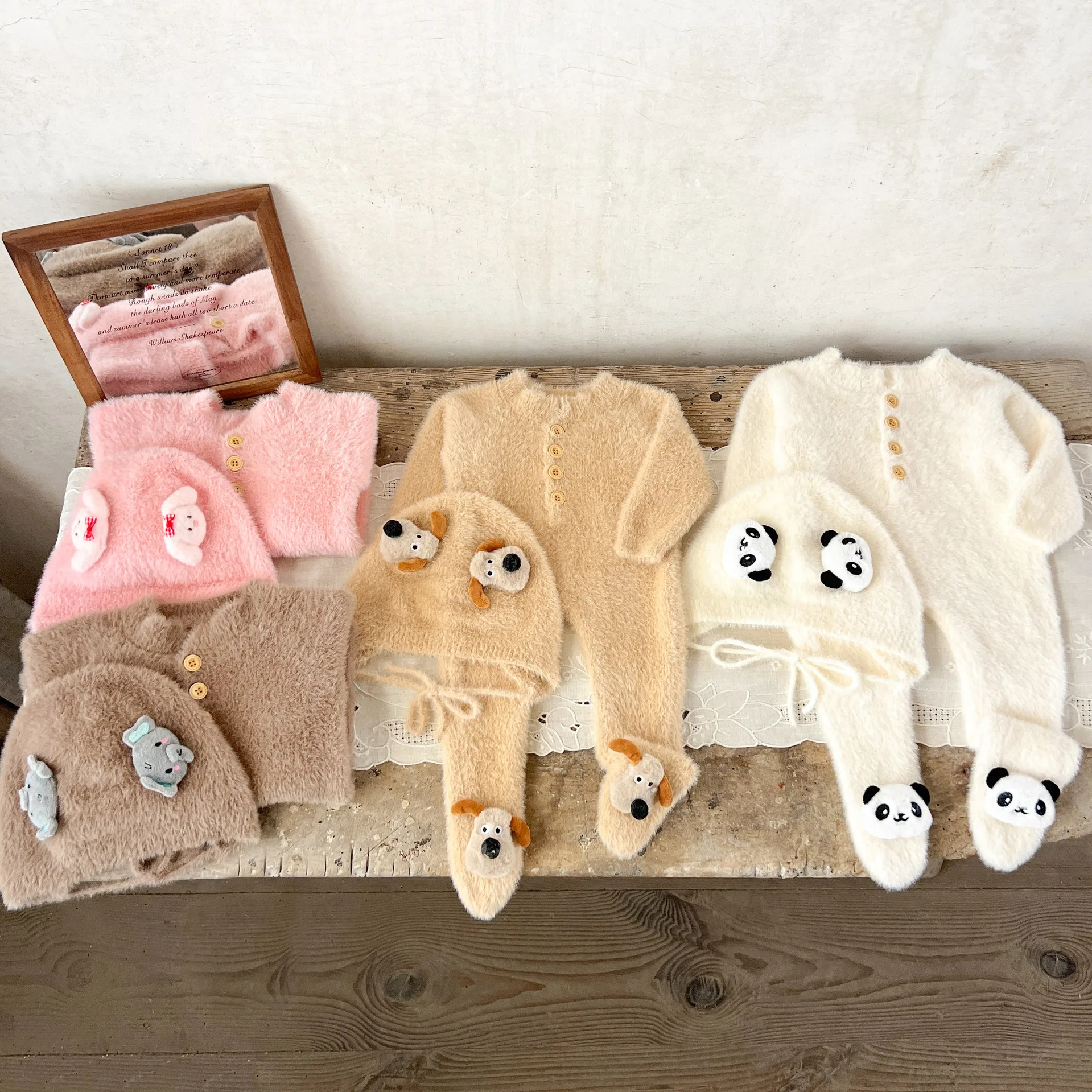 

Корейская версия Ins, осенне-зимний комбинезон для мальчиков и девочек, свитер, теплый альпинистский костюм с капюшоном для малышей и малышей