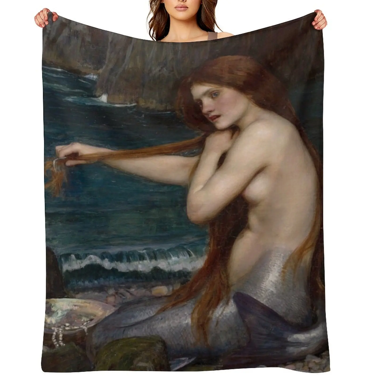 The Mermaid - John William Waterhouse Throw Blanket Flannel anime Winter beds Softest Single decorative Blankets