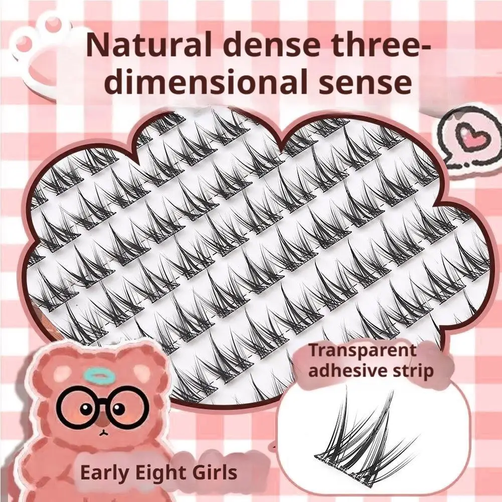 Resuable Glue-free false eyelashes natural Fluffy Self-Adhesive Fake Cluster Long Lasting Makeup Tools