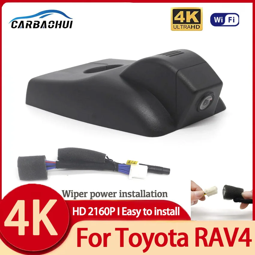 

4K 2160P Car DVR Wifi Video Recorder Dash Cam Camera Easy Installation For Toyota RAV4 Xa40 GXL 2016 2017 2018,Car Accessories