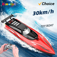 RC Boat With LED Lights 2.4G RC Boat RC Boat Kids Toy for Pools and Lakes Long Run Time Toys for Boys Children Birthday Gifts