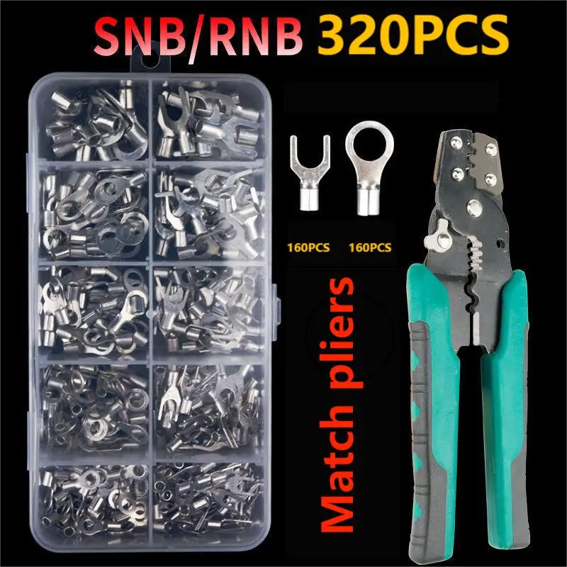 

Terminals Non-Insulated Ring Fork U-type Brass Terminals Assortment Kit Cable Wire Connector Crimp Spade