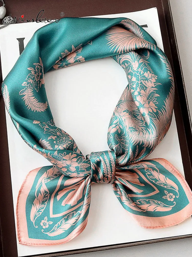 

Winsleter-Женский элегантный шарф из 100% натурального шелка, 68*68 см с принтом, подарки для мамы, французские модные высококачественные шарфы, осень 2023, A58309CC