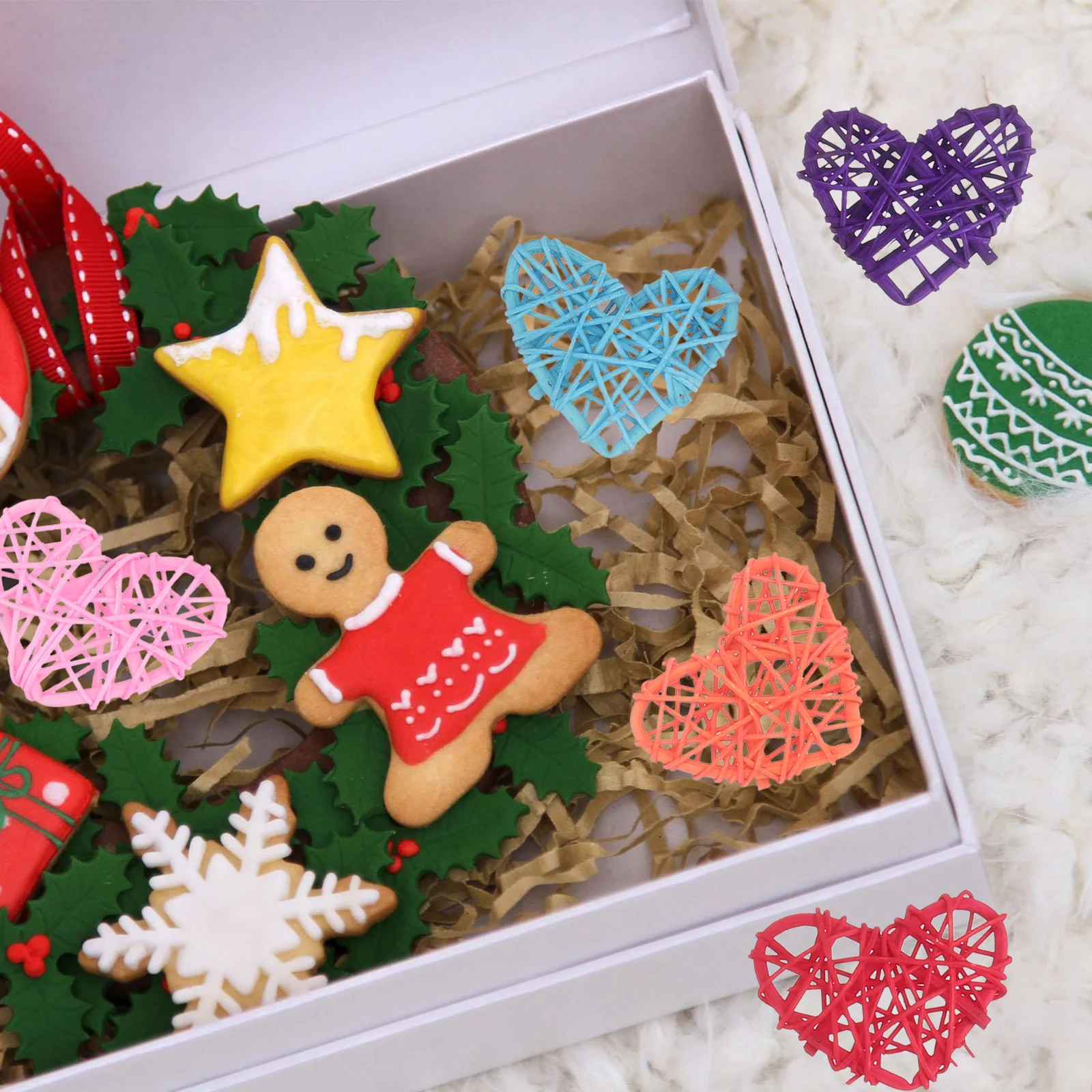 

10Pcs Rattan Heart Decorations Nordic Styled Home Ornaments Wedding Photo Props Party Eco Friendly Display