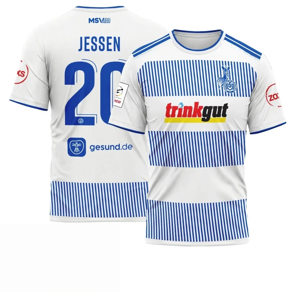 26-27 New MSV Duisburg Men's Football Jersey 3D Printed Y2K Quick Drying Casual T-shirt Suitable for Daily and Training Wear