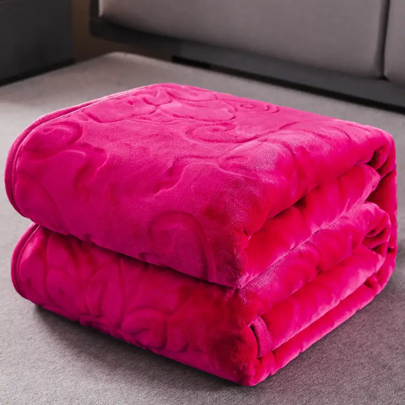 Winter Warm Couch Bed Throw Blanket Solid Soft Warm Velvet Blanket Autumn Home Decor Flower Bedding Bedspread Blanket