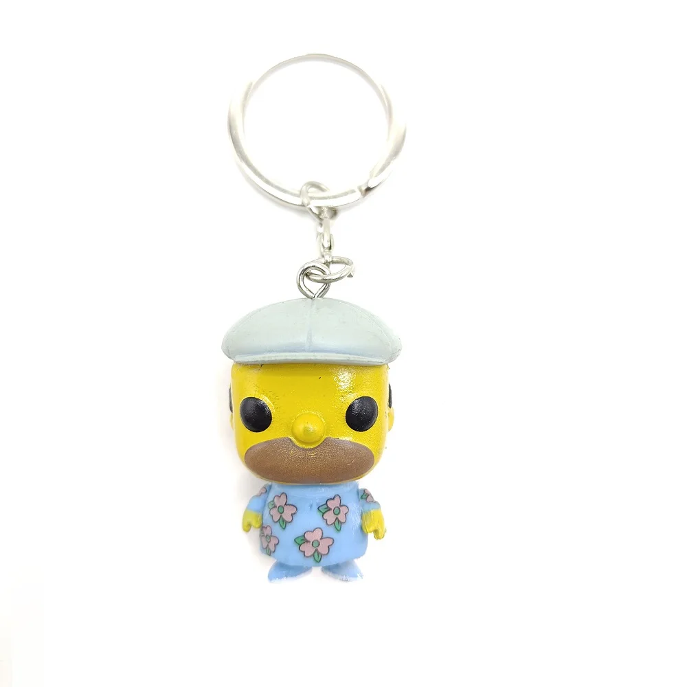 The Simpsons HOMER MUUMUU Pocket Keychain Action Figure Vinyl Figurine Doll Collection Model Toys Gift