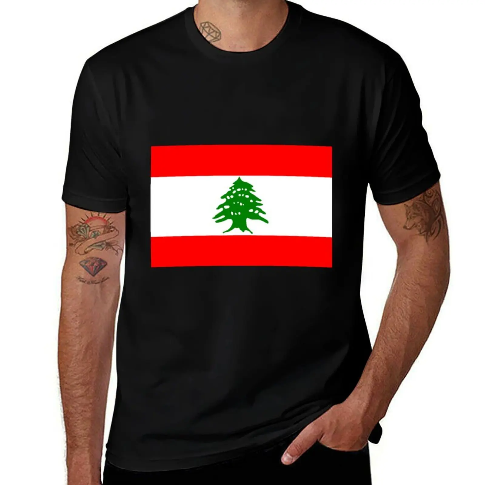 Flag of Lebanon T-Shirt Light Athletic Short Sleeve Tee Shirt T-Shirt