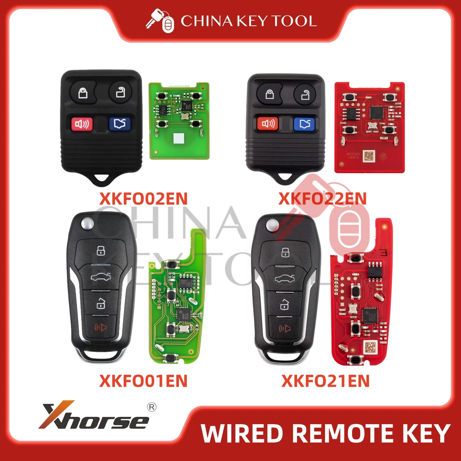 

Xhorse 2nd Generation Wire Remote Key XKFO21EN XKFO02EN XKFO22EN XKFO01EN