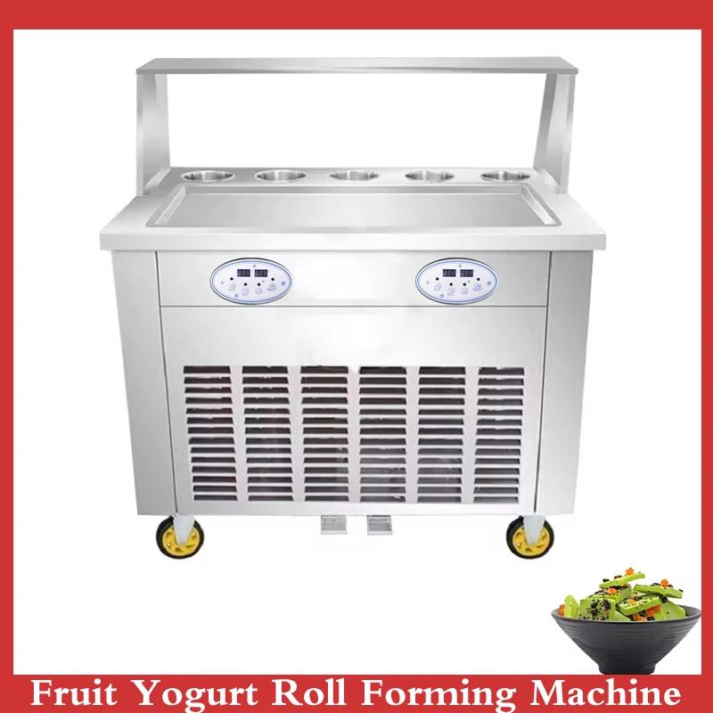 Stainless Steel Square Pot Stir Fried Yogurt Machine, Commercial Multifunctional Deep Fried Ice Cream Roll Machine