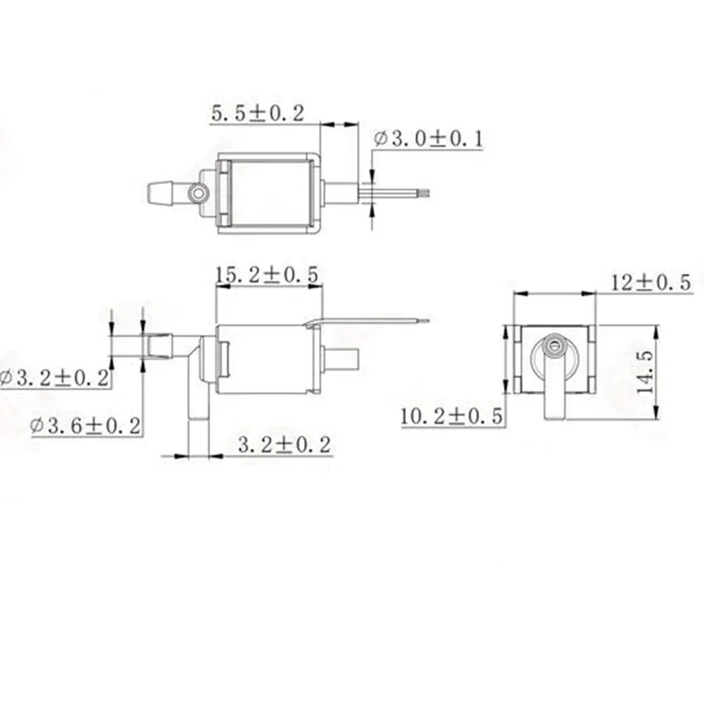 1.5W Micro-Magneetventiel 2-positie 3-weg Dc 5V 6V Mini 10Mm Elektromagnetische Klep Elektrisch Geregelde Luchtklepschakelaar