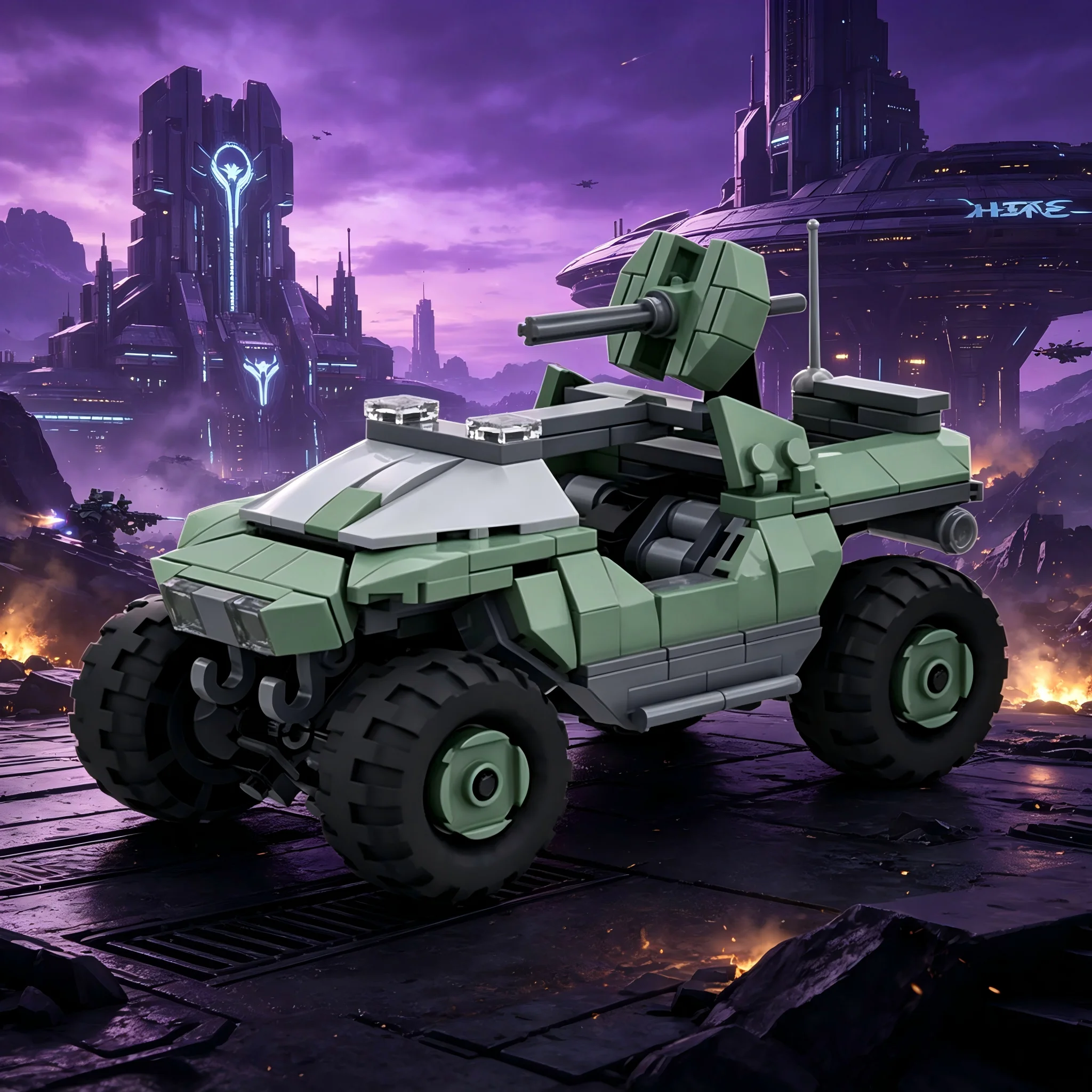 Future Interstellar Battle Car MOC Brick Set Sci-Fi Space War Assault Vehicle DIY Building Toy Gift