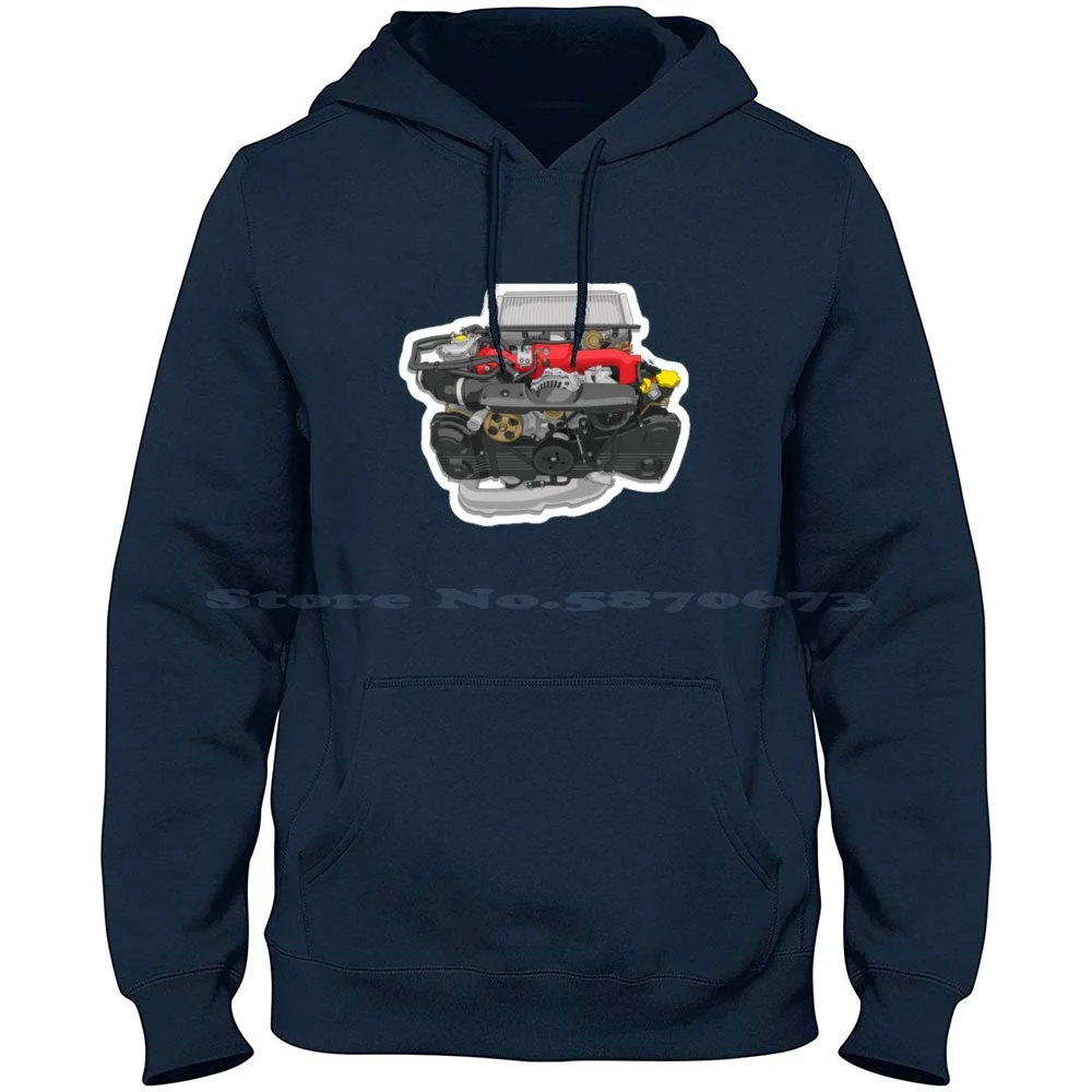 Ej20-S U B A R U Iconic Engine Merchandise-100% Cotton Hoodie Ej20 Boxer Engine