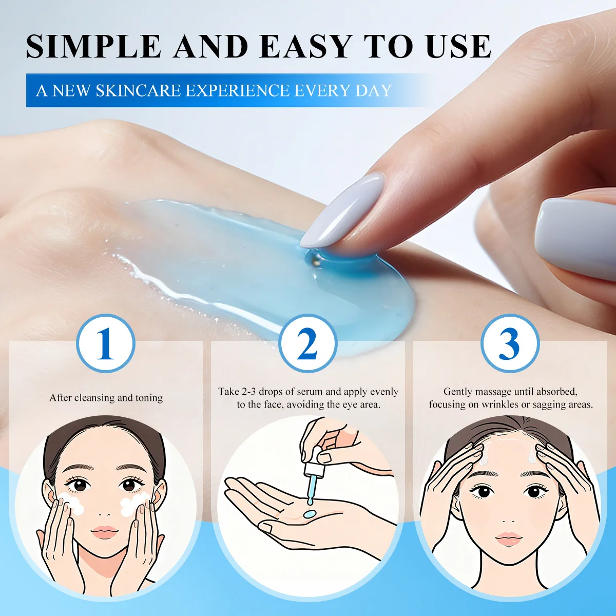 Premium GHK-Cu Blue Copper Peptide Snap-8 Serum 30ml Concentrated Skin Booster Firming Hydrating Barrier Care 1 Bottle