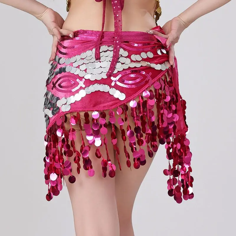 

Цепочка на талию для танца живота, шарф с кисточками и блестками, женская одежда для сценических танцев, женская одежда для танца живота, юбки с цепочкой на талию с блестками