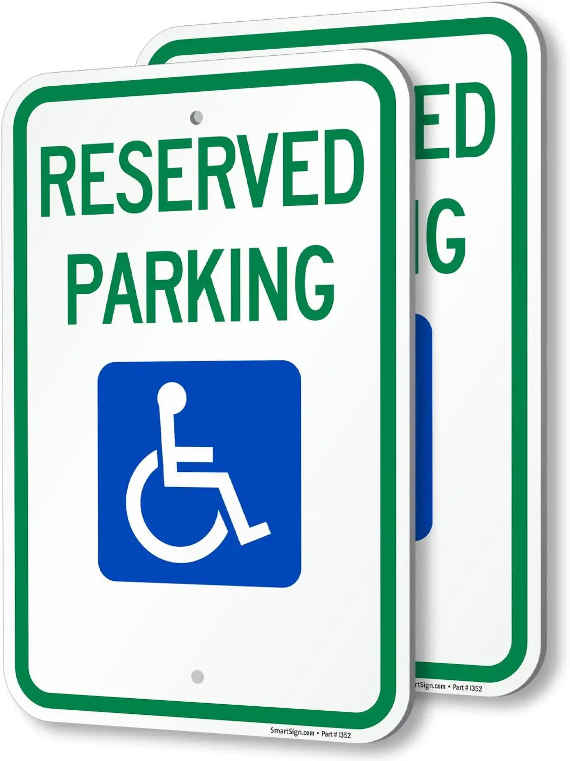 

Federal Handicap Reserved Parking Sign 18x12 inch, 120 Mil ACM, Engineer Grade Reflective, Made in USA, Pack of 2