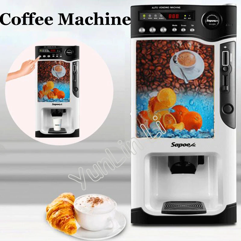 Auto Vending Coffee Machine Hot and Cold Milk Tea Machine 220V Automatic Instant Coin Operated Tea Coffee Making Machine