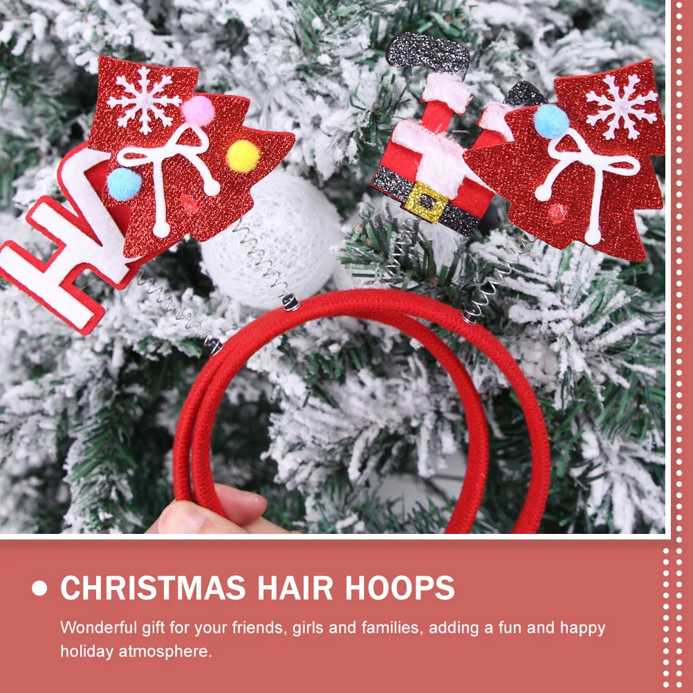 

6Pcs Christmas Themed Headbands Smooth Touching Not Easy Fall Off Adorable Hairband for Party Christmas Headdress