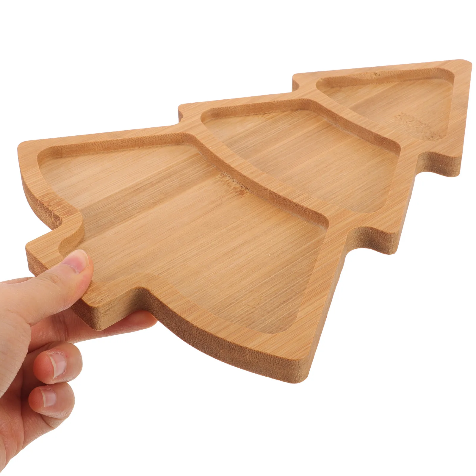 

Wooden Pallet Trays Christmas Tree Plate Smooth Surface Holiday Party Snack Large Capacity Bamboo Dessert Plates Kitchen Bar