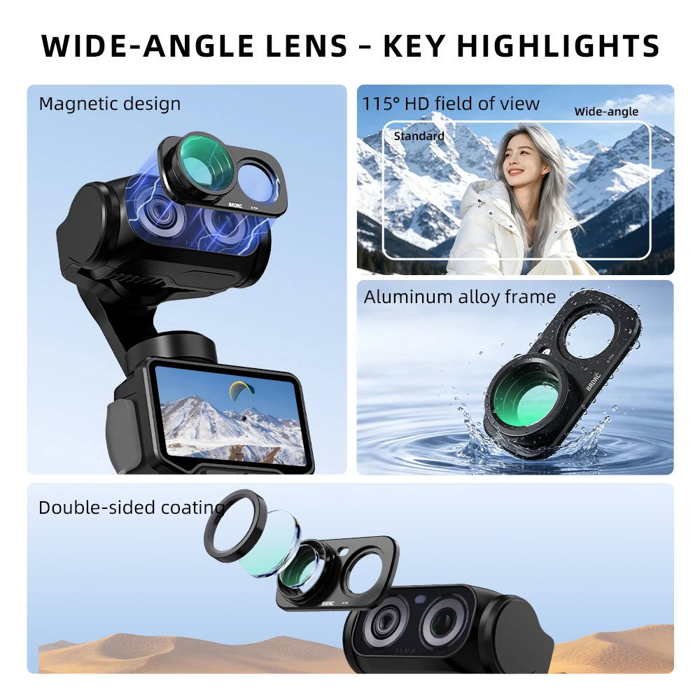 Weitwinkel-Filter für Insta360 Luna Ultra 0,75X 115 Grad HD-Glas Magnetfilter Objektiv Ölbeständig Staubdicht Kamerazubehör – Detail 2