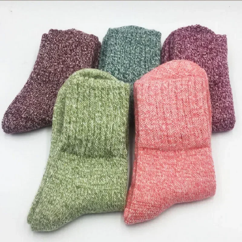 1/3pairs Winter Wool Socks Male Men's Socks Super Thicker Solid Sock Merino Plush Women's Socks Against Cold Snow Terry Sock