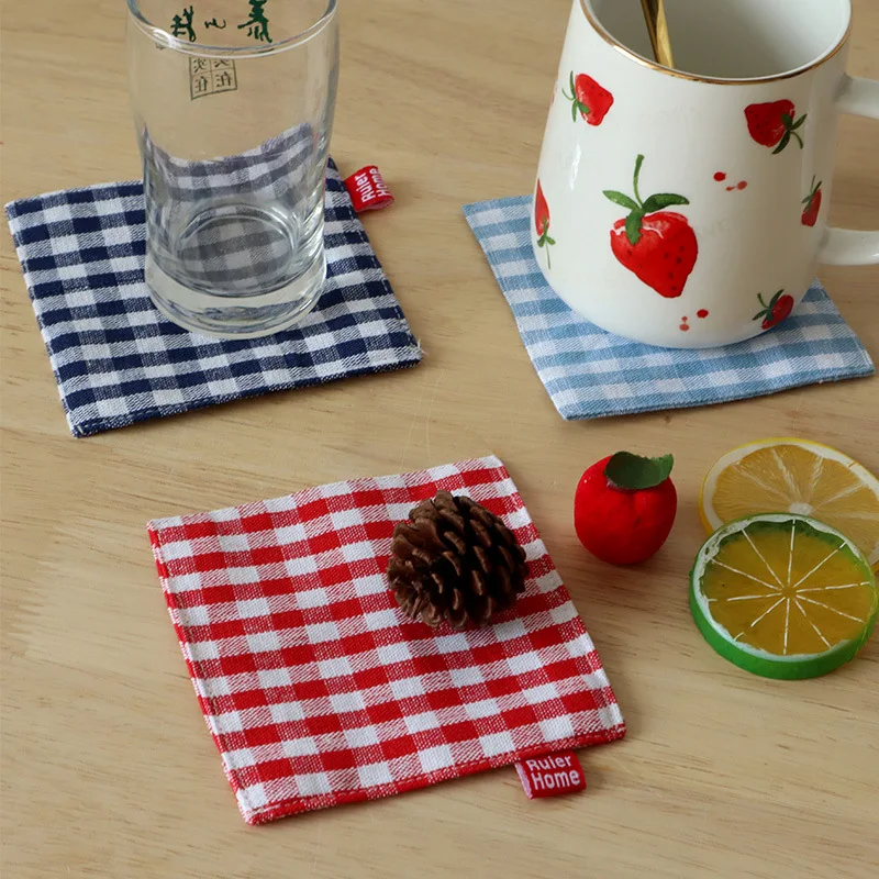 1/5pcs Japanese Fabric Coaster Tea Towels Double Cloth Placemat Pure Cotton Insulation Pad Mug Pad Kitchen Table Decor