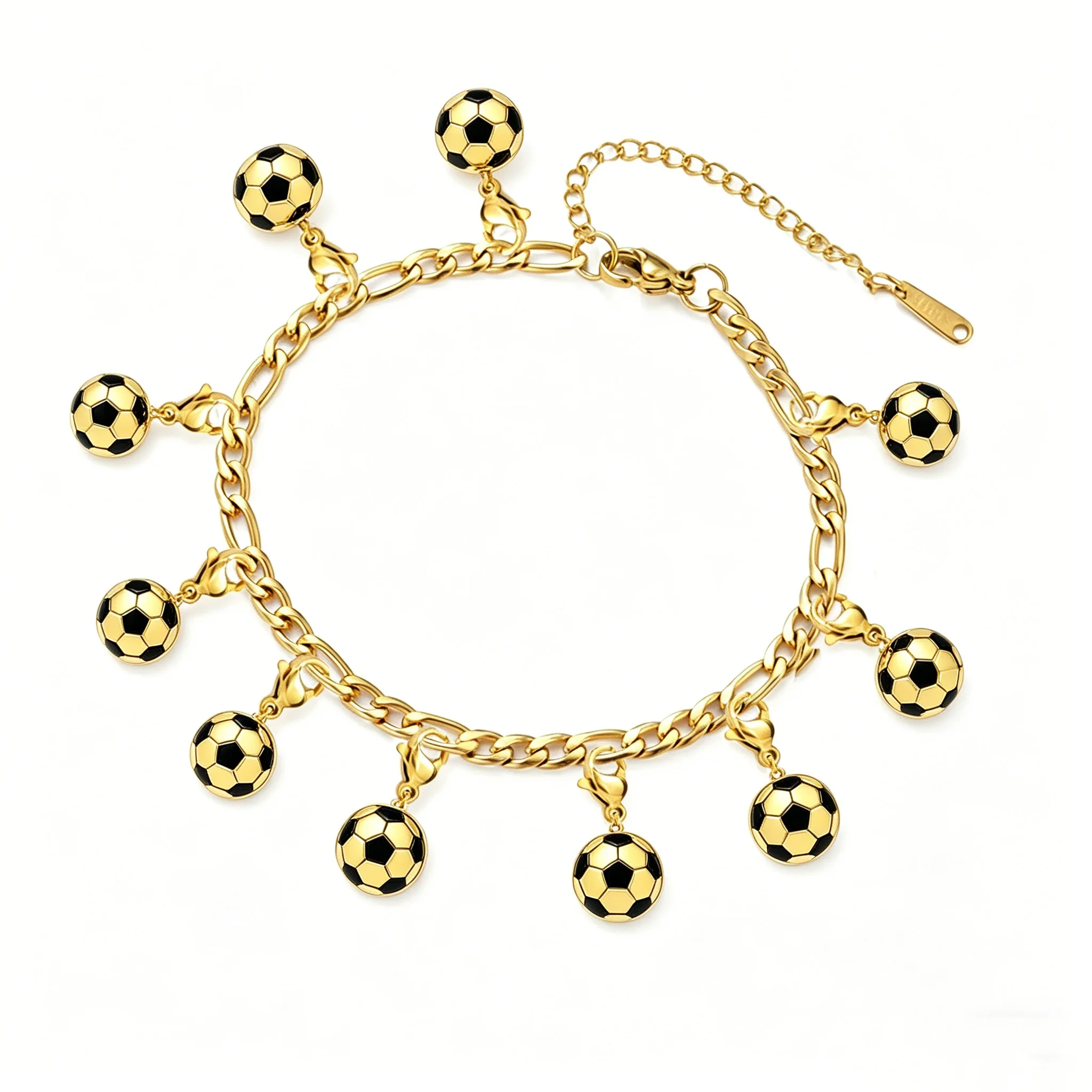Kkjoy DIY Sportlicher Stil Armband-Anhänger Edelstahl Kleine Fußball Basketball Anhänger Schmuck Geschenke für Basketball- und Fußballfans – Detail 12