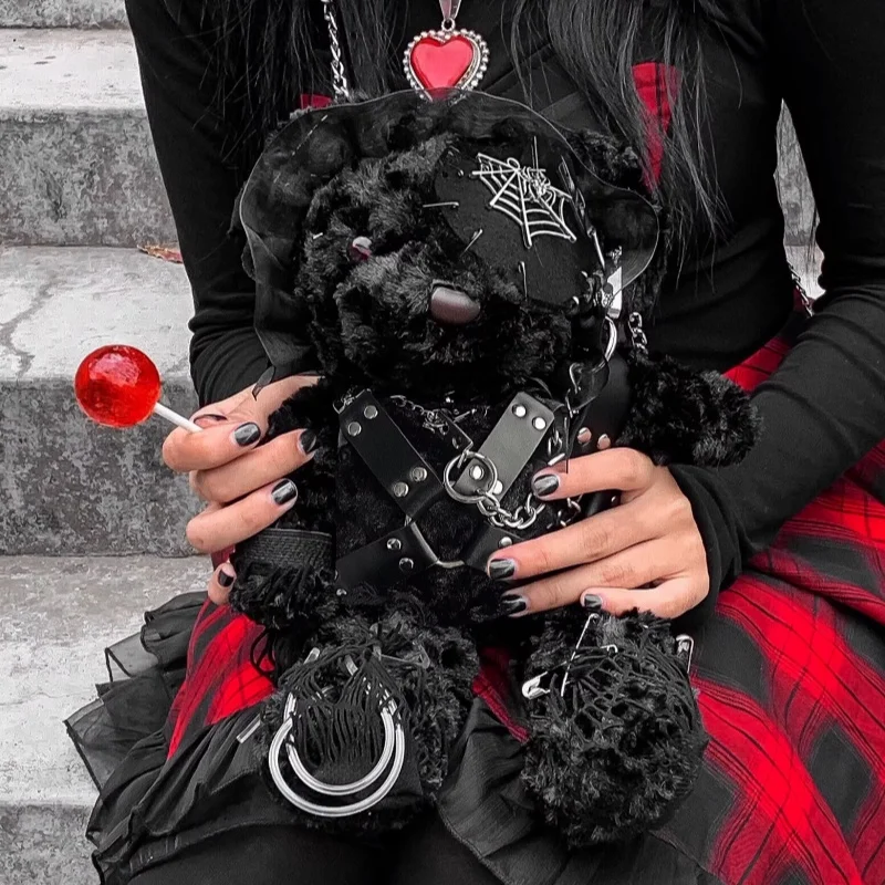 original-gothic-spiked-one-eyed-demon-bunny-crossbody-bag-black-purple-furry-halloween-limited-edition-plush-purse-for-cosplay