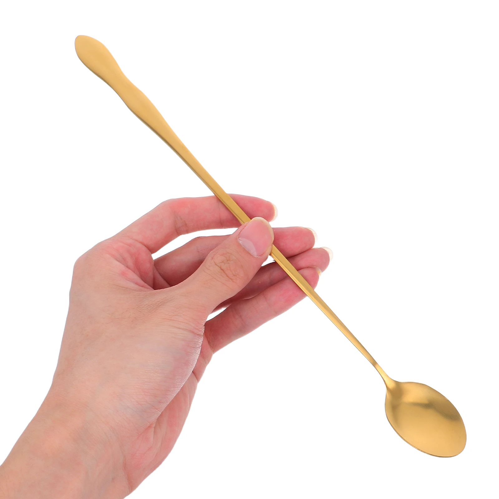 Erweiterter, satierter Gewürzlöffel, Honig, Rühren, Rührer, Rührer, Kaffeelöffel, Werkzeug, Getränke