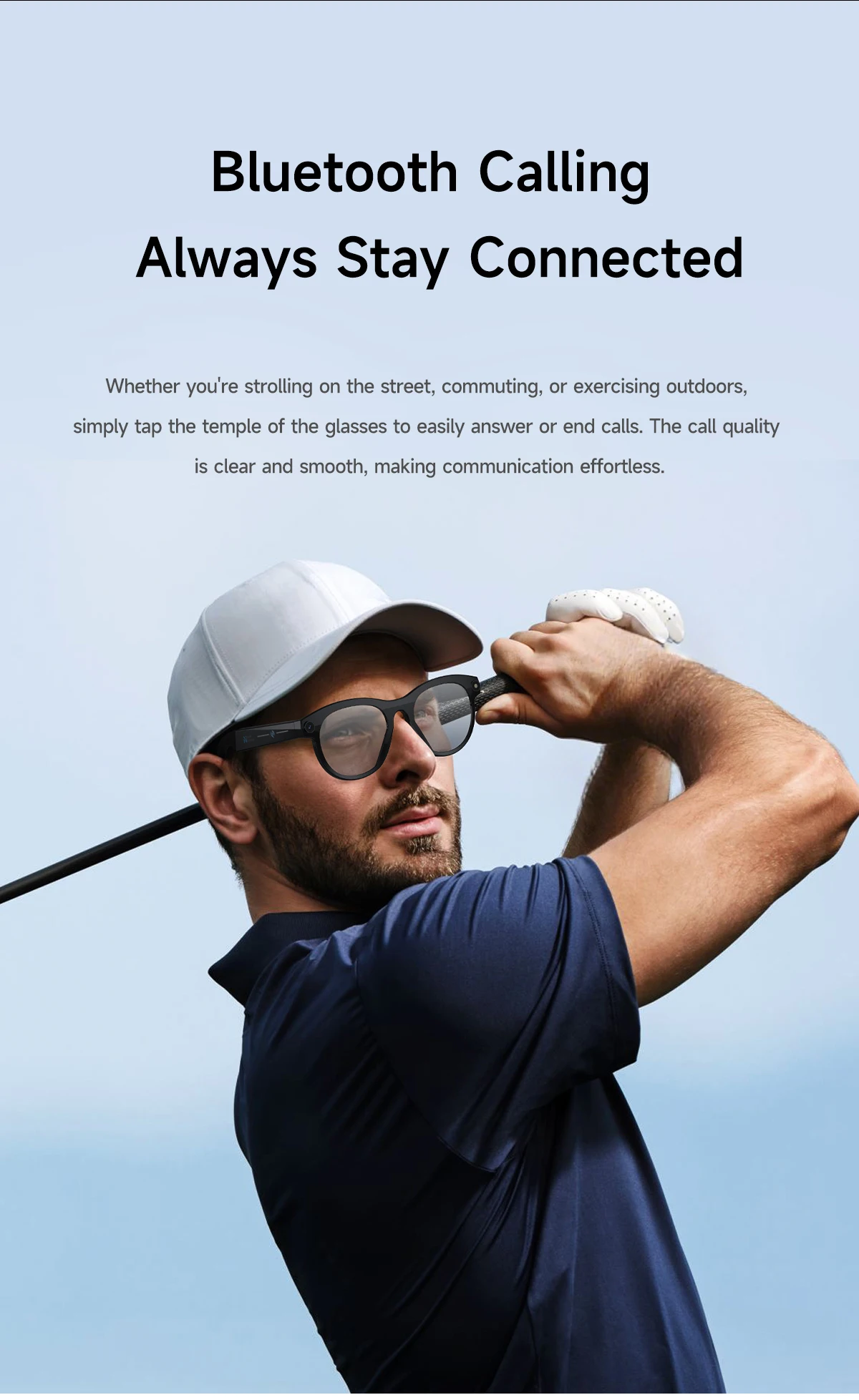 

Умные очки-солнцезащитные очки 2026 с ИИ-переводом, звонками без рук, музыкальным плеером, управлением камерой и защитой от синего света для мужчин и женщин