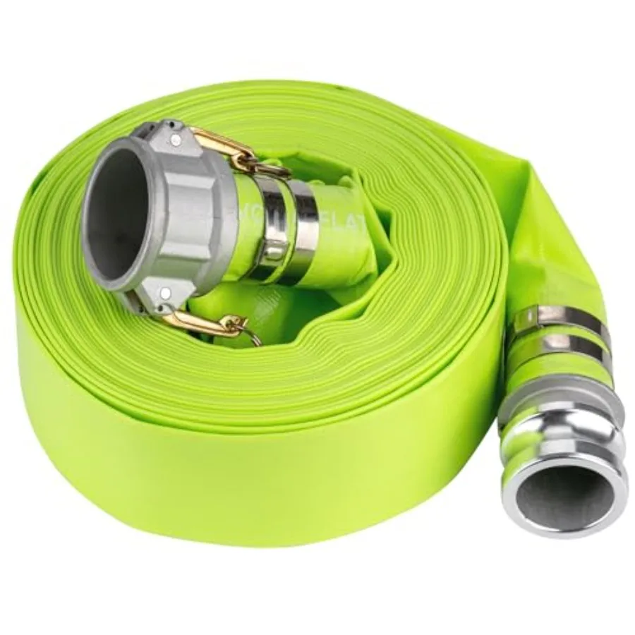 

5"'PVC Backwash Hose for Swimmg Pools, Heavy Duty Discharge Hose Reinforced Pool Drain Hose with Aluminum Camlock C and E Fitti