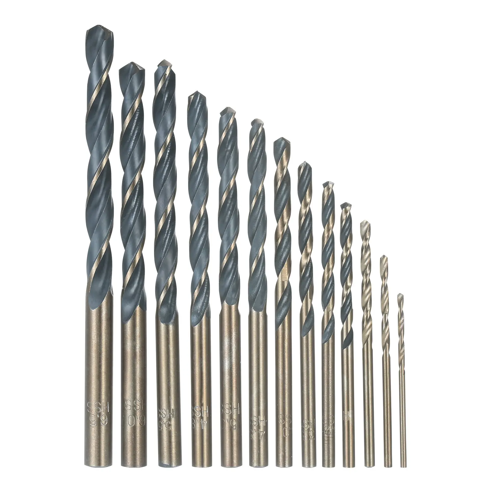 13Pcs Drill Bit Set High-Speed Steel Drill Bit Hard Metal HSS Twist Bit Stainless Steel Drilling Twist Drill Set