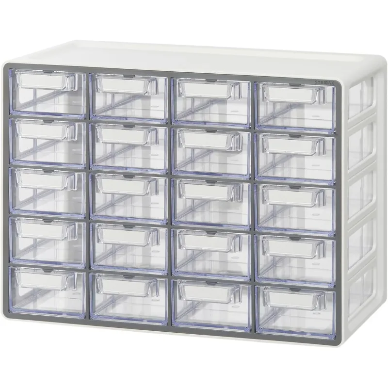 Small 20 Drawer Storage Organizer - Stackable Bead and Craft Storage, Hardware Small Parts Storage, Teacher Tool Box