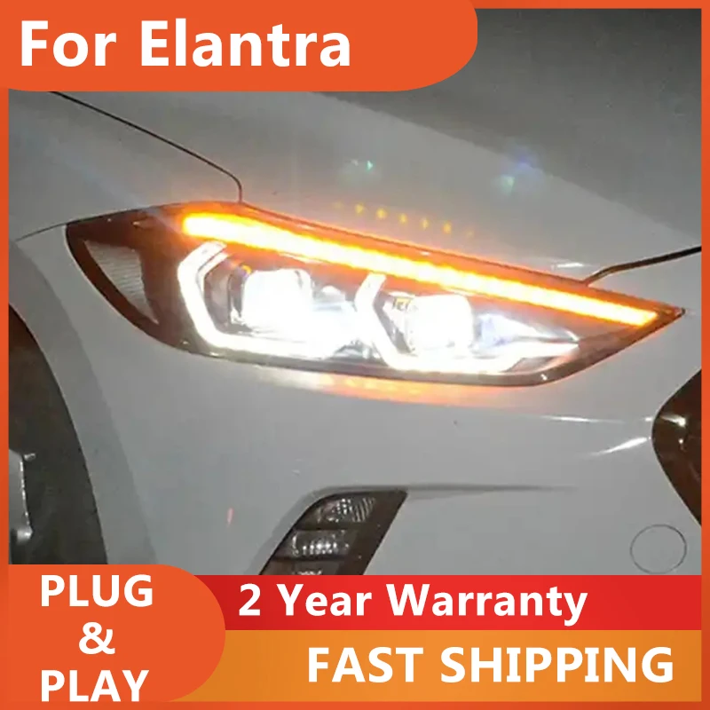 

Car Accessories for Hyundai Elantra Headlamp 2016-2020 Elantra Headlight DRL Turn Signal High Beam Projector Lens