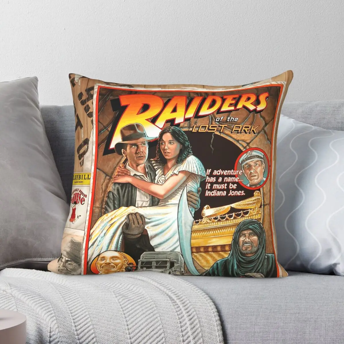 Raiders Of The Lost Ark Square Pillowcase Polyester Linen Velvet Pattern Zip Decor Sofa Cushion Cover Wholesale
